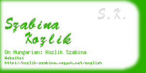 szabina kozlik business card